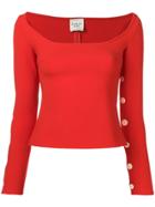 A.w.a.k.e. Off-the-shoulder T-shirt - Red