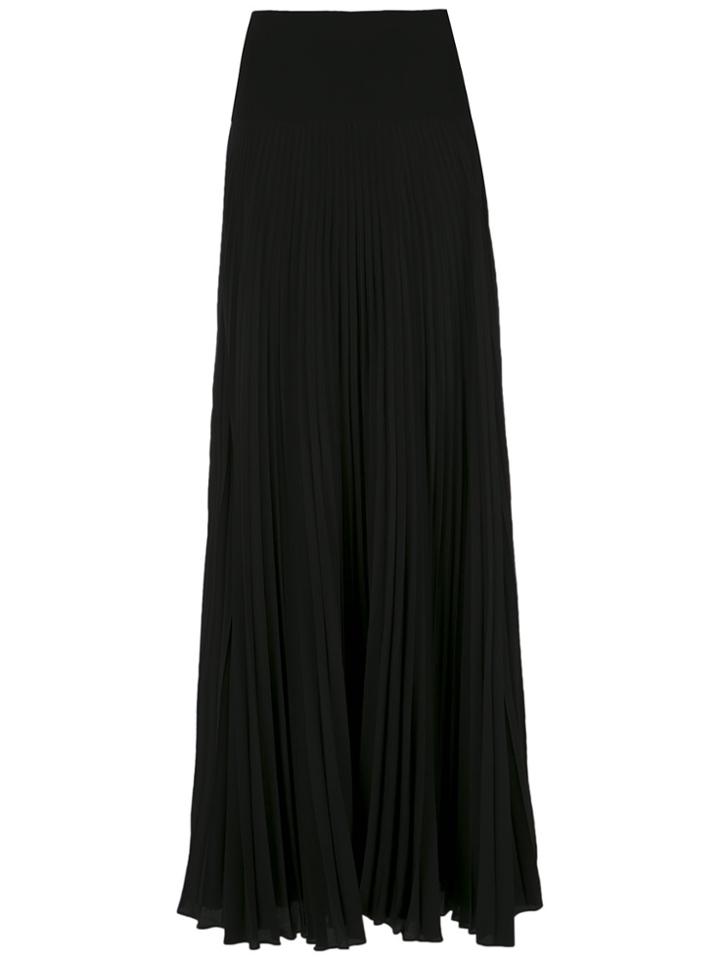 Reinaldo Lourenço Pleated Silk Maxi Skirt - Black