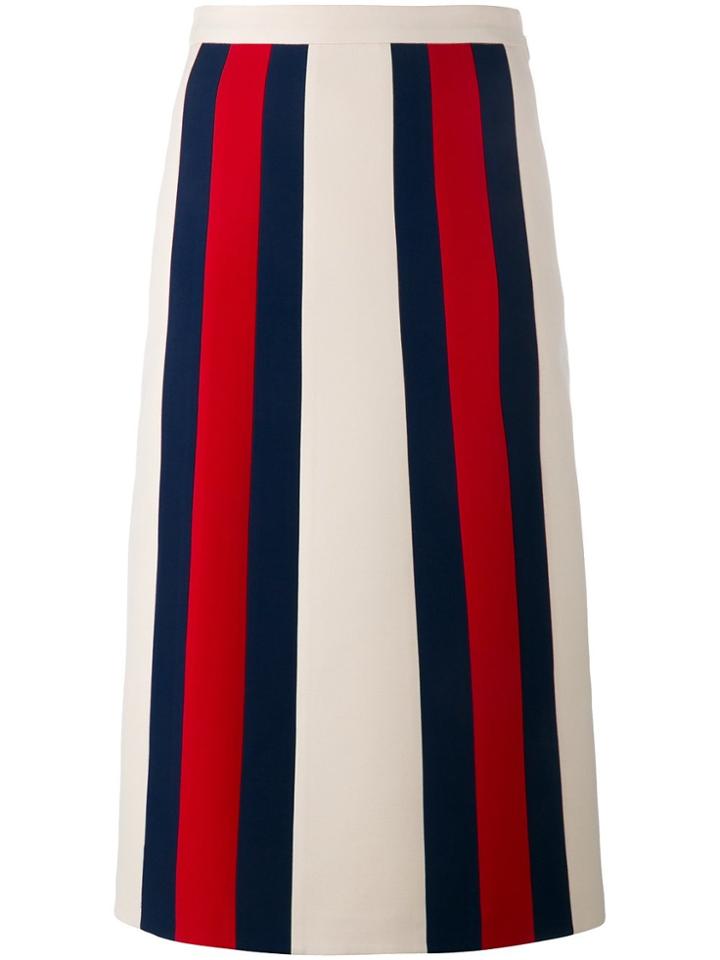 Gucci Striped A-line Skirt - Nude & Neutrals