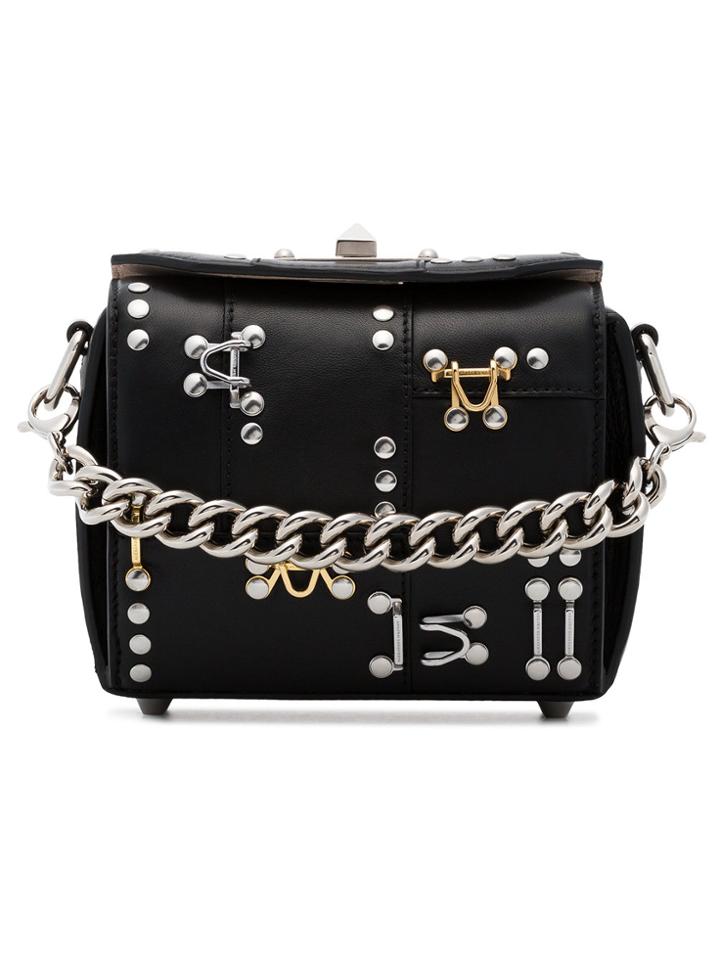 Alexander Mcqueen Black Box 16 Studded Leather Cross-body Bag