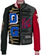 Dolce & Gabbana Asymmetric Patch Detail Bomber Jacket - Multicolour