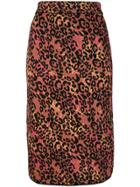 M Missoni Leopard Print Pencil Skirt - Yellow & Orange