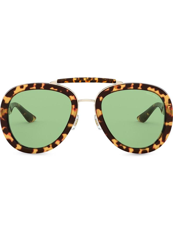 Miu Miu Eyewear Tortoiseshell-effect Glasses - Brown