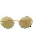 Cartier Panther Round Framed Sunglasses - Metallic