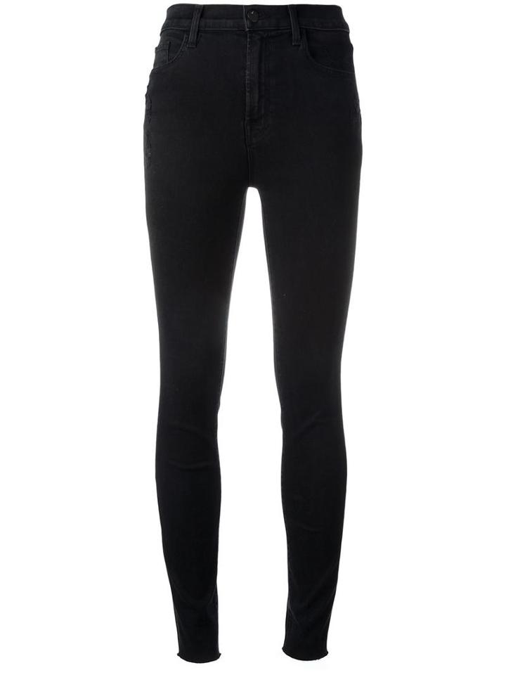 J Brand High Rise Skinny Jeans, Women's, Size: 27, Black, Cotton/polyester/spandex/elastane