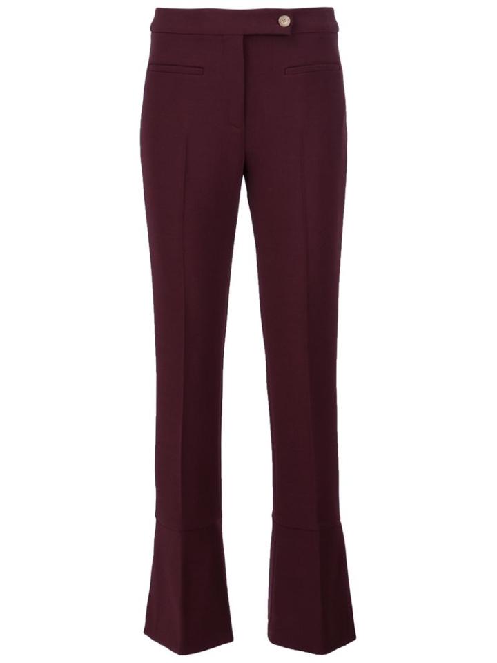 Fendi Bootcut Trousers, Women's, Size: 38, Red, Spandex/elastane/wool