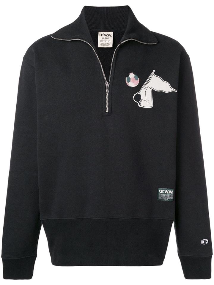 Champion X Wood Wood Half-zip Sweatshirt - Black