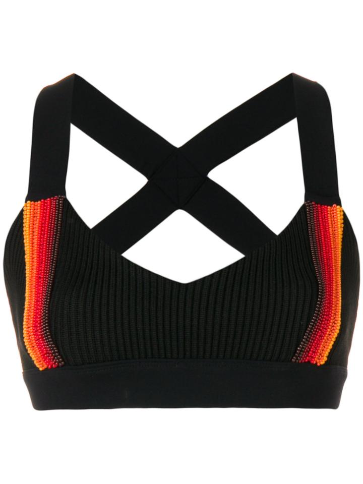 No Ka' Oi Beaded Ribbed Compression Top - Black