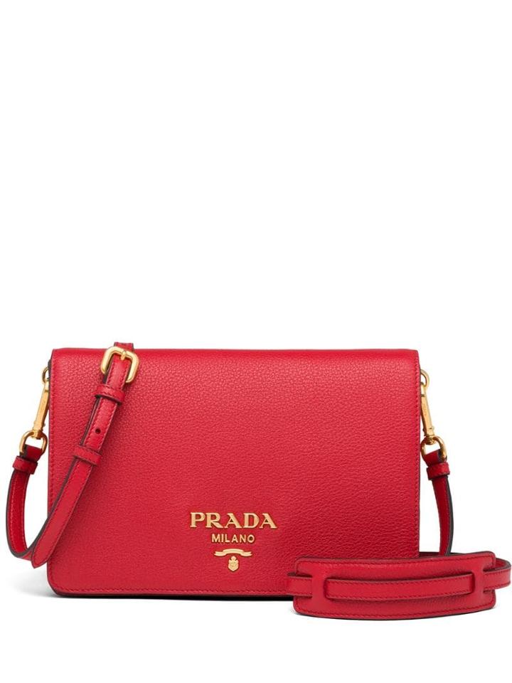 Prada Leather Shoulder Bag - Red