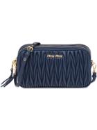 Miu Miu Matelassé Make Up Bag - Blue