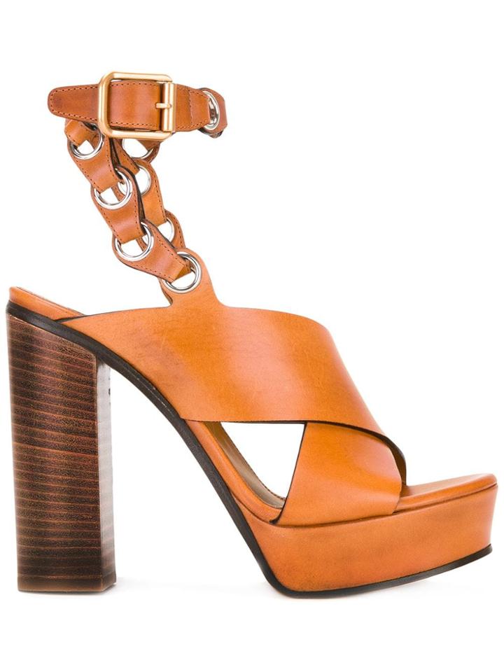 Chloé Chain Strap Platform Sandals - Brown