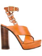 Chloé Chain Strap Platform Sandals - Brown
