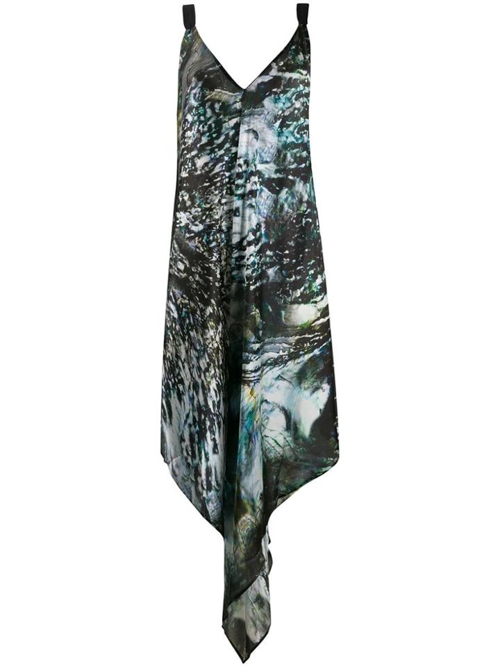 Mona Selene Abstract Print Kaftan - Green