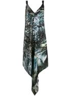 Mona Selene Abstract Print Kaftan - Green