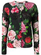 Dolce & Gabbana Lace And Floral Cardigan - Black