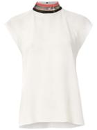 Emporio Armani Collar Embroidered Blouse - White
