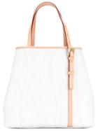 Etro Double Straps Tote, Women's, White, Calf Leather/polyester