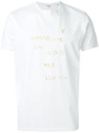 Aspesi Glitter Slogan Print T-shirt, Men's, Size: Xl, White, Cotton