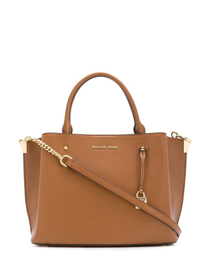 Michael Michael Kors Arielle Padlock Detail Tote Bag - Brown