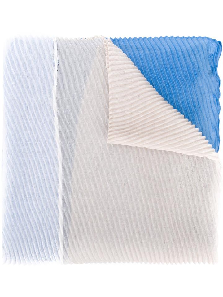 Agnona Pleated Colourblock Scarf - Nude & Neutrals