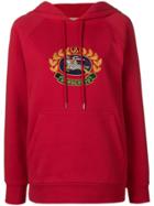 Burberry Logo Printed Hoodie - Red