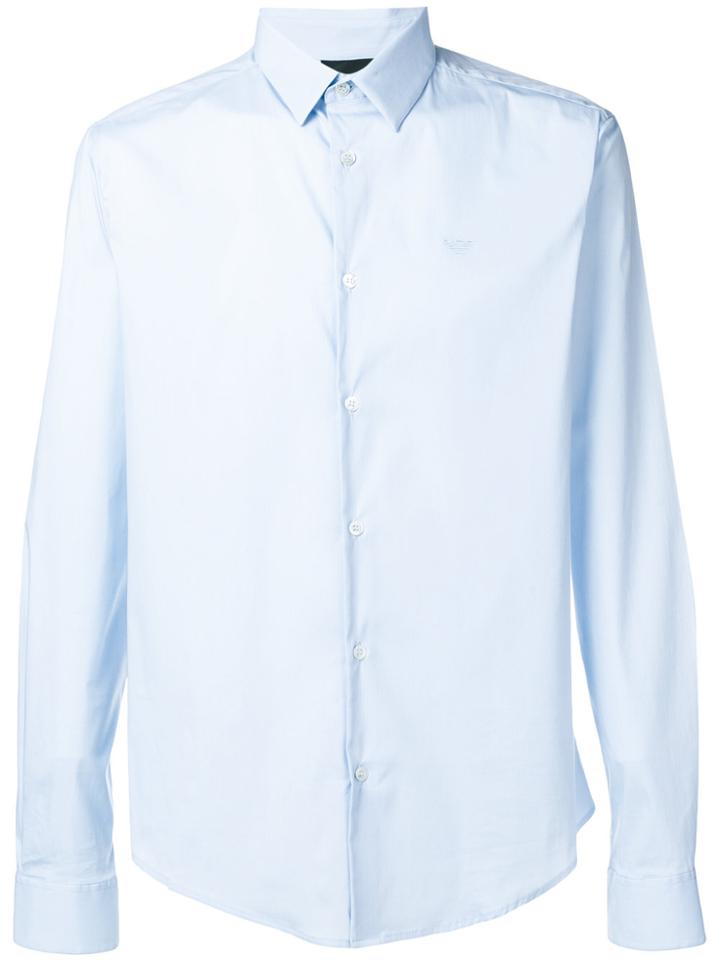 Emporio Armani Embroidered Logo Shirt - Blue