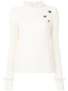 Red Valentino - Cable Knit Jumper - Women - Polyamide/viscose/angora/metallic Fibre - S, White, Polyamide/viscose/angora/metallic Fibre