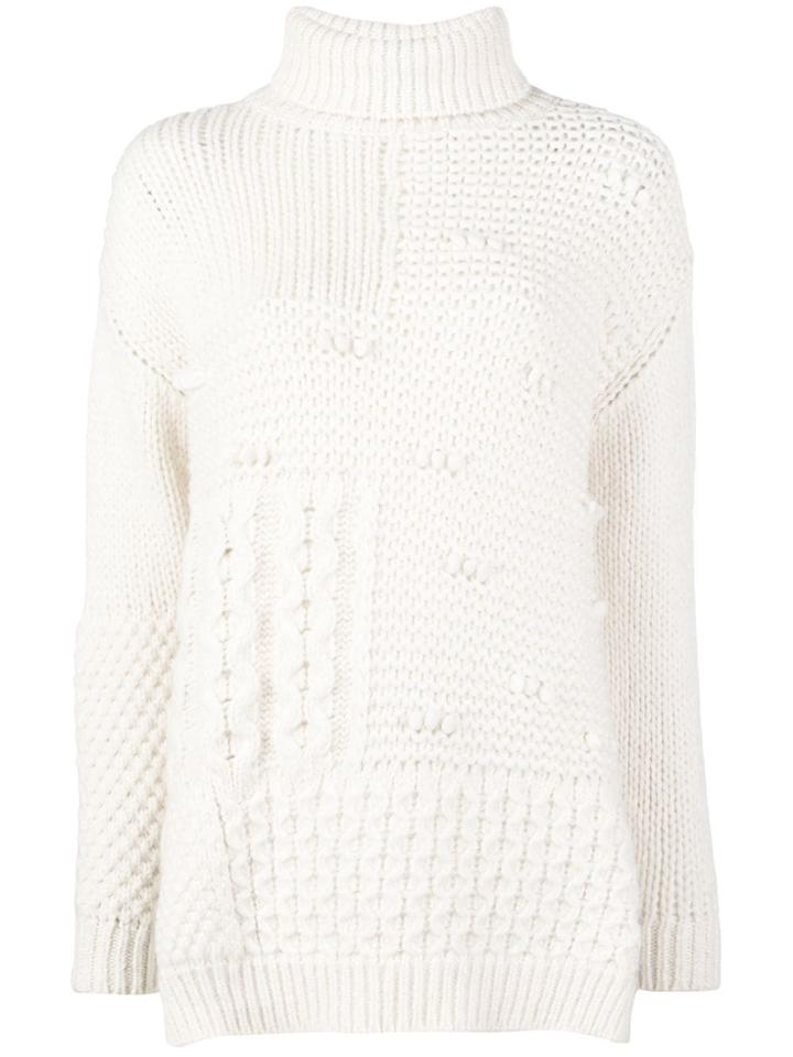 Simone Rocha Patchwork Roll Neck Sweater - White