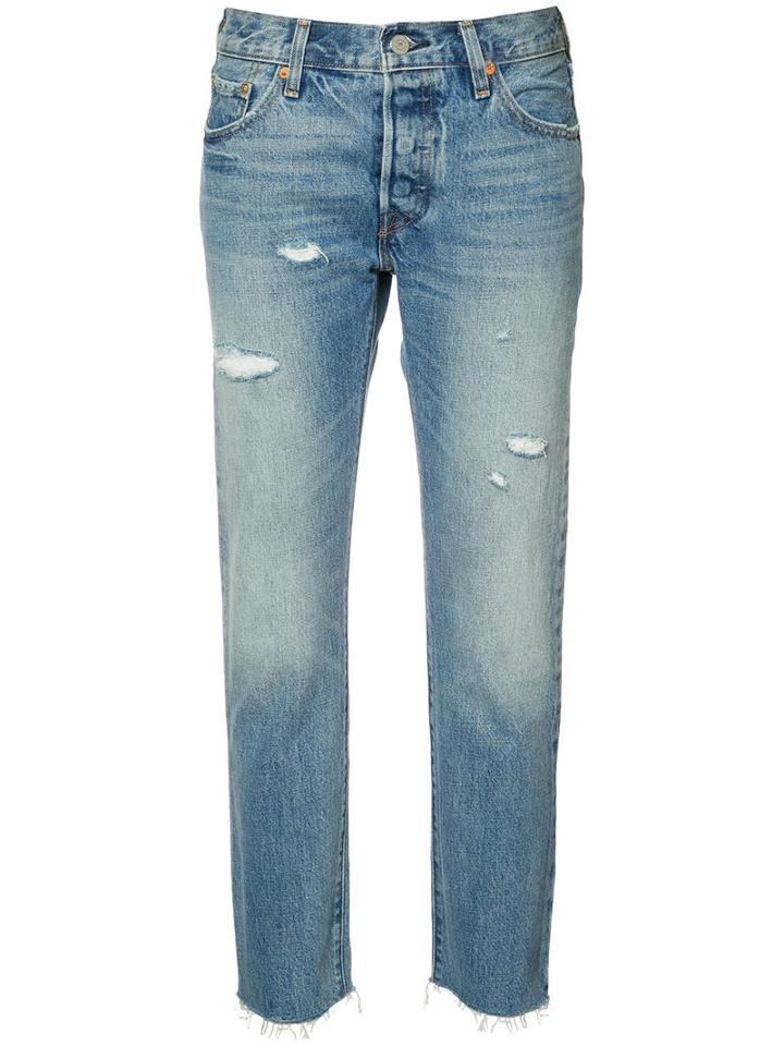 Levi's Cropped Tapered Jeans, Women's, Size: 28, Blue, Cotton