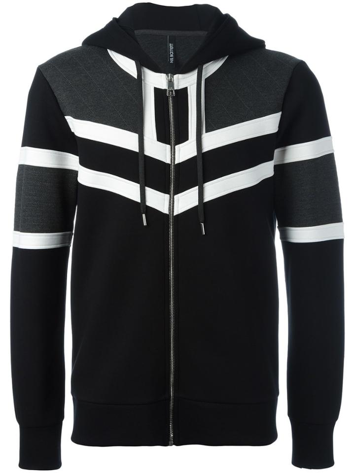 Neil Barrett Colour Block Hoodie - Black