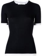 Givenchy Ribbed Contrast Trim T-shirt, Women's, Size: Small, Black, Viscose