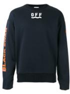 Moncler X Off-white Logo Print Sweatshirt, Men's, Size: Small, Blue, Cotton
