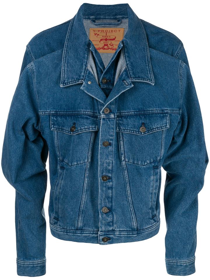 Y / Project Double Denim Jacket - Blue