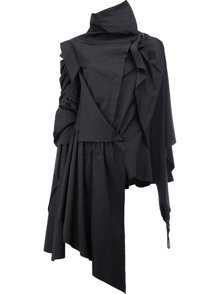Aganovich Asymmetric Short Jacket, Women's, Size: 38, Black, Cotton