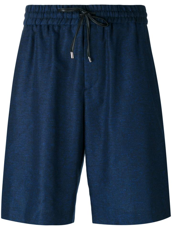 Bernardo Giusti - Drawstring Waist Shorts - Men - Silk/linen/flax - 46, Blue, Silk/linen/flax