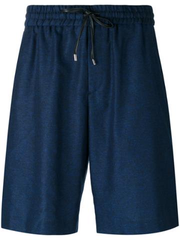 Bernardo Giusti - Drawstring Waist Shorts - Men - Silk/linen/flax - 46, Blue, Silk/linen/flax