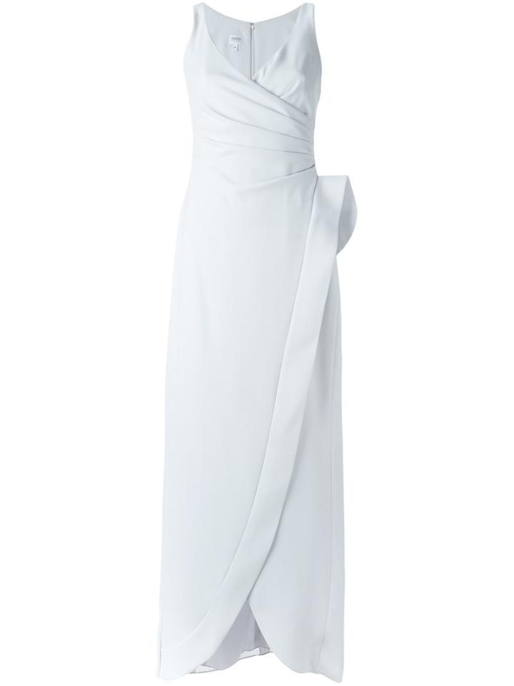 Armani Collezioni Petal Skirt Long Dress, Women's, Size: 44, Grey, Polyester