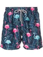 Mc2 Saint Barth Flamingo Print Swim Shorts - Multicolour