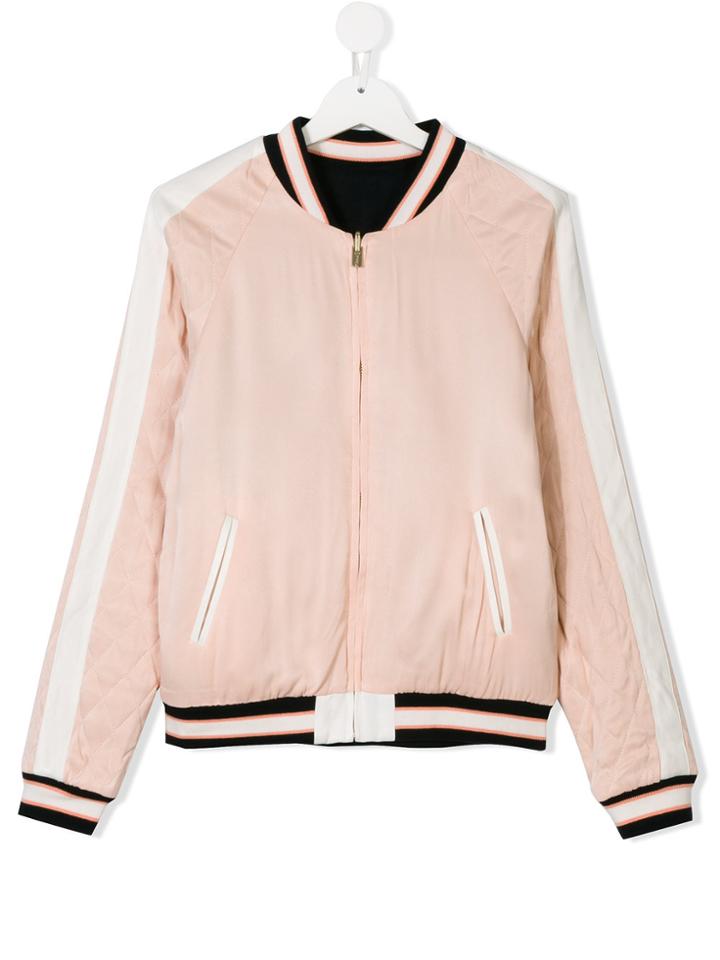 Chloé Kids Striped Bomber Jacket - Pink & Purple