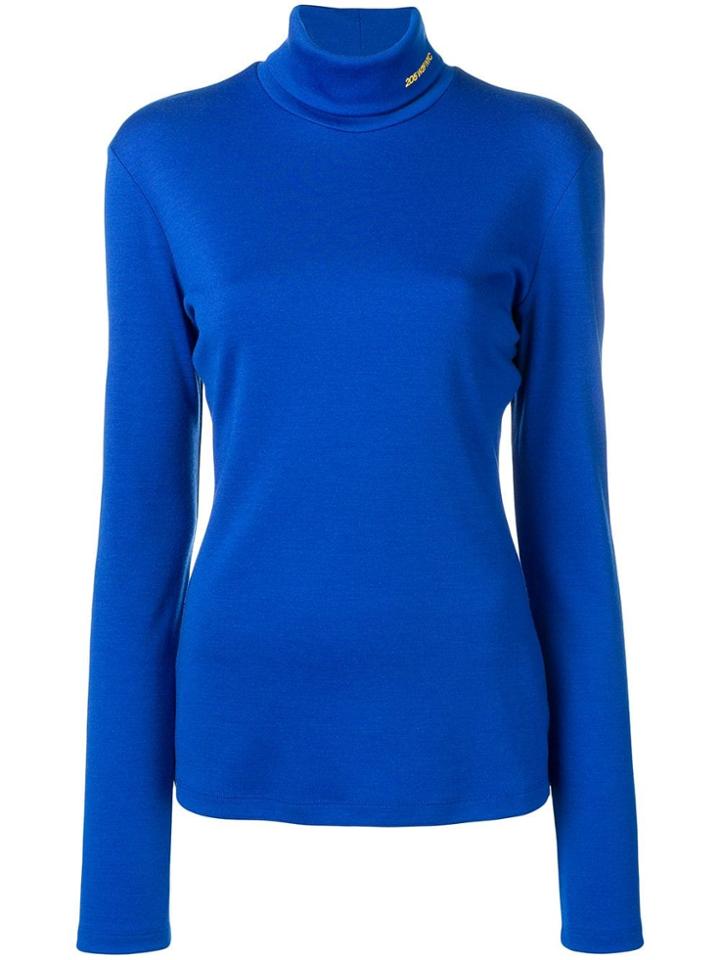 Calvin Klein Roll Neck Knitted Top - Blue