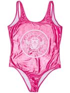 Balmain Kids Logo Print Swimsuit - Pink