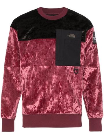 The North Face Black Label Crew Neck Crushed Velvet Sweatshirt - Red