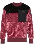 The North Face Black Label Crew Neck Crushed Velvet Sweatshirt - Red