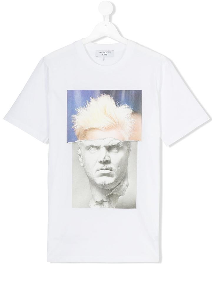 Neil Barrett Kids Teen Punked Aurelius Hybrid Print N.7 Peroxide On