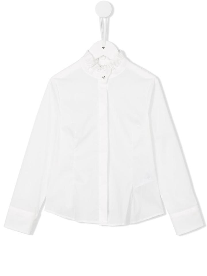 Monnalisa Ruffled Collar Shirt, Girl's, Size: 6 Yrs, White