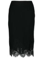 Ermanno Scervino Lace-trimmed Pencil Skirt - Black