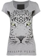 Philipp Plein 'leopard Eyes' T-shirt, Women's, Size: Large, Grey, Cotton