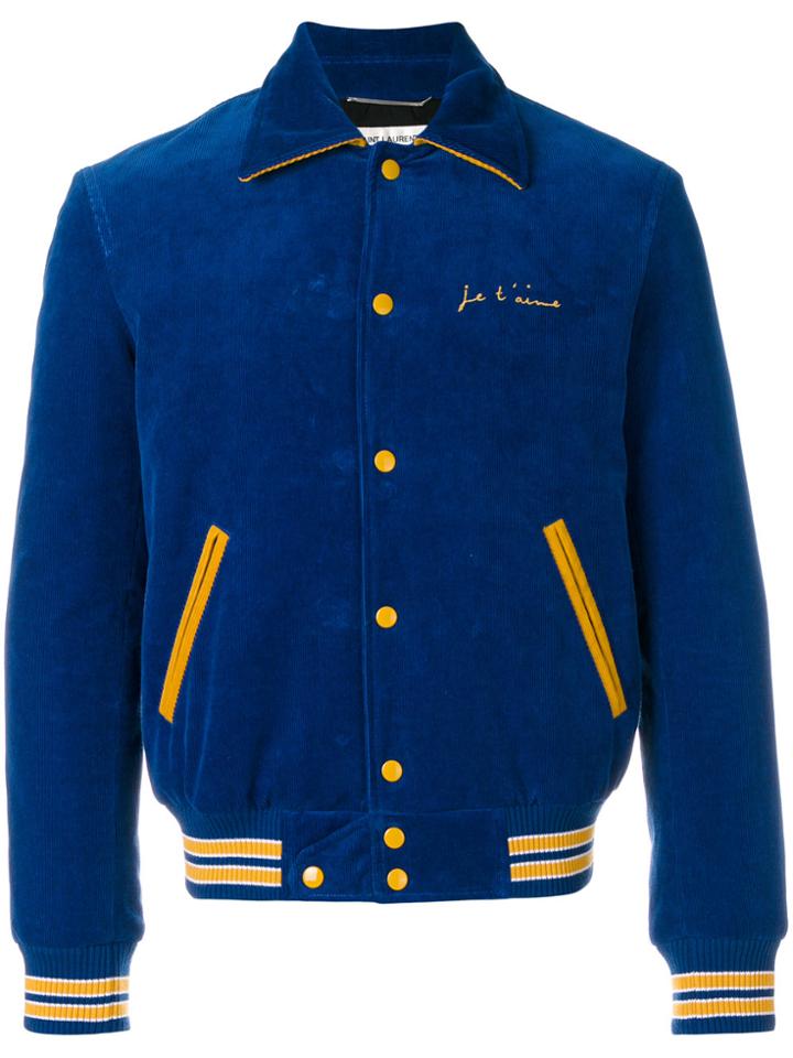 Saint Laurent Je T'aime Bomber Jacket - Blue