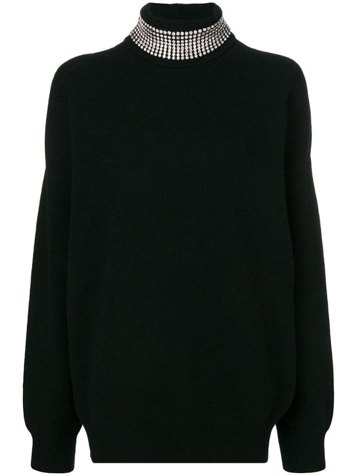 Alexander Wang Embellished Neck Jumper - Black