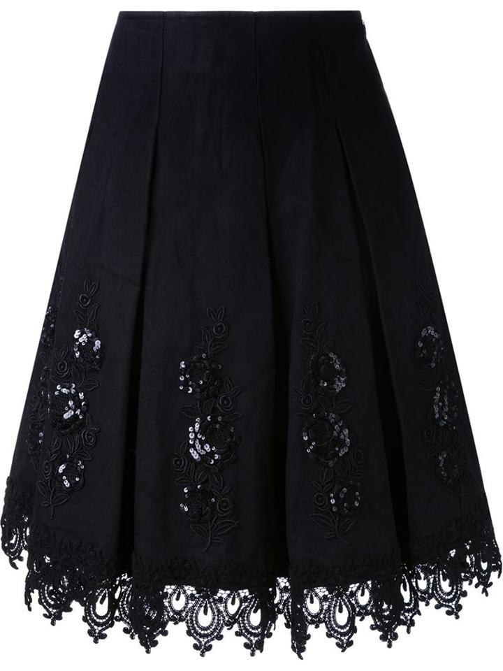 Dresscamp A-line Floral Macrame Skirt
